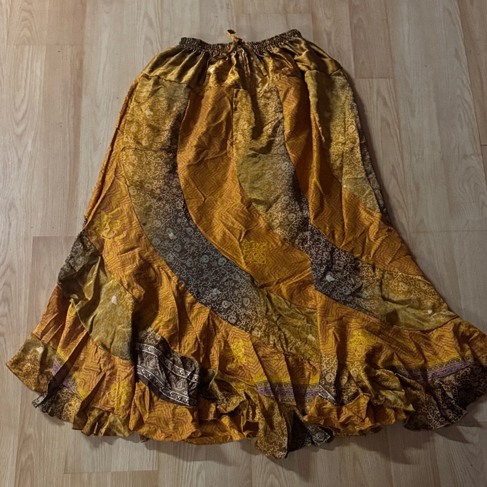 Jack Pot one size S M L XL one Size Women's silk Maxi Skirt bohemian hippie